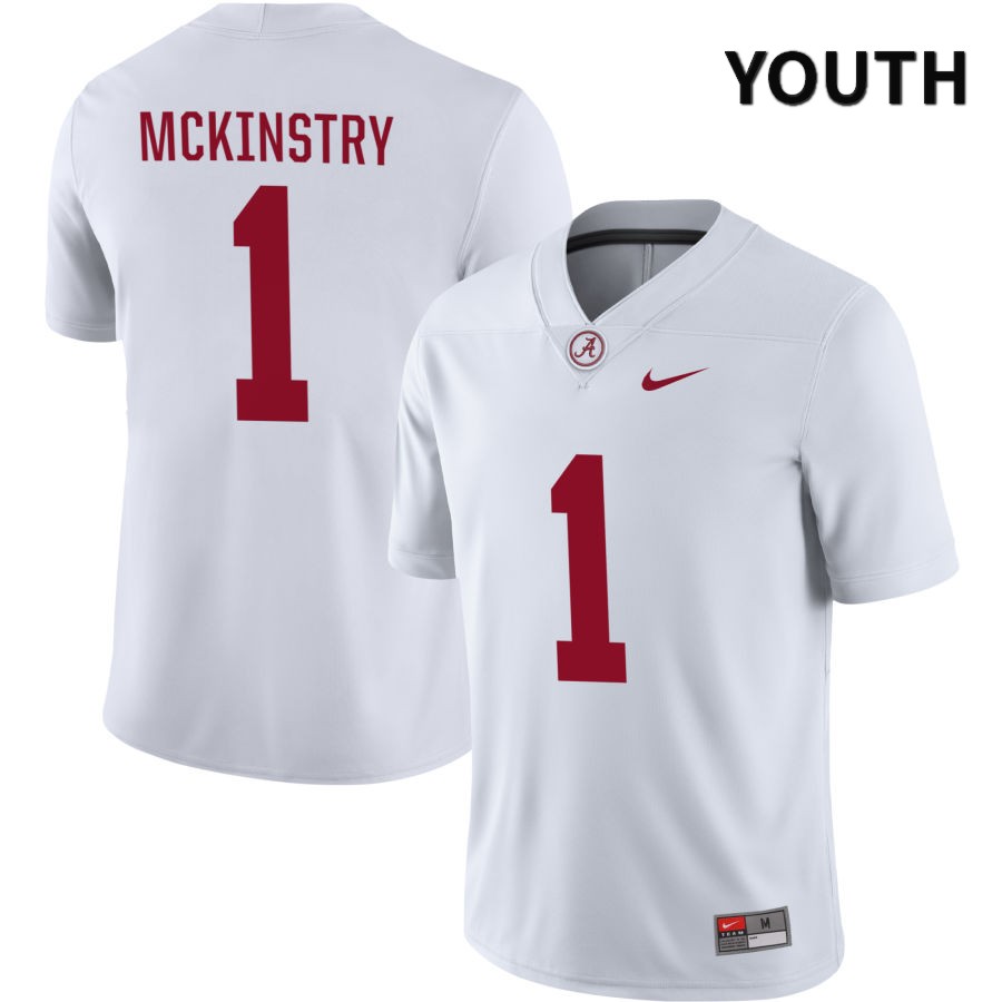 Alabama Crimson Tide Youth Kool-Aid McKinstry #1 NIL White 2022 NCAA Authentic Stitched College Football Jersey OS16R34NN